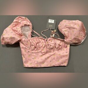 ARIANNA
PINK FLORAL PUFF SLEEVE CORSET